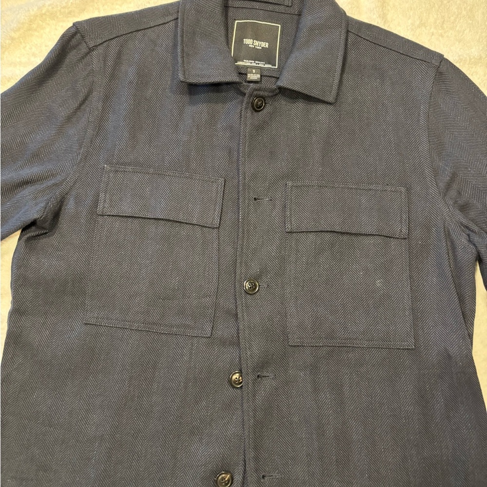 Todd Snyder Navy Cotton/Linen Shirt Jacket
